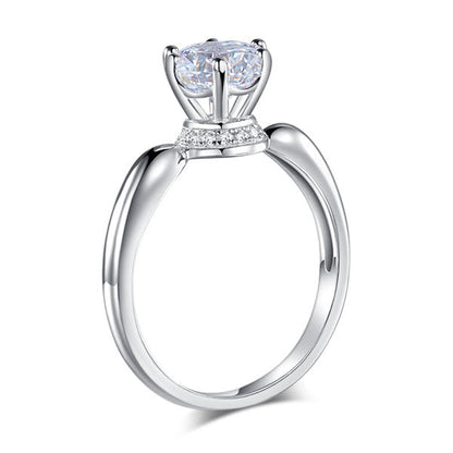 1.25 CT. Round Brilliant Cut Simulated Diamond Halo Ring in Sterling Silver