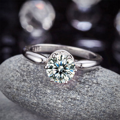 1.25 CT. Round Brilliant Cut Simulated Diamond Halo Ring in Sterling Silver