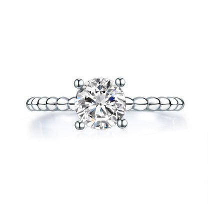 1 CT. Solitaire Simulated Diamond Semi Eternity Band Bridal Set