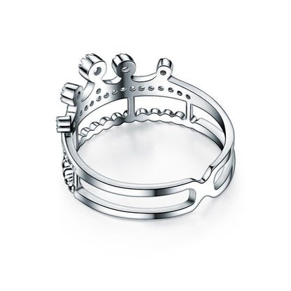 Pavé CZ Crown Ring in Sterling Silver