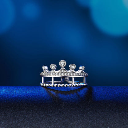 Pavé CZ Crown Ring in Sterling Silver