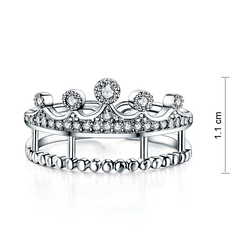 Pavé CZ Crown Ring in Sterling Silver