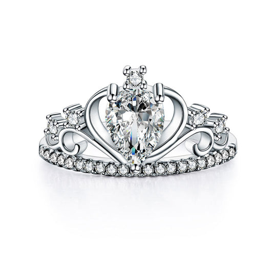 1 CT. CZ Crown Ring in Sterling Silver
