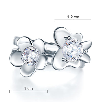 1 CT. Simulated Diamond Flower Butterfly Ring Set in Sterling Silver