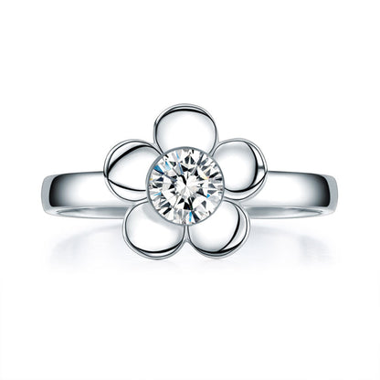 1 CT. Simulated Diamond Flower Butterfly Ring Set in Sterling Silver