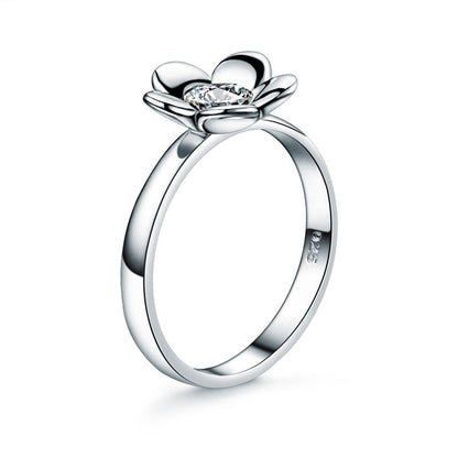 1 CT. Simulated Diamond Flower Butterfly Ring Set in Sterling Silver