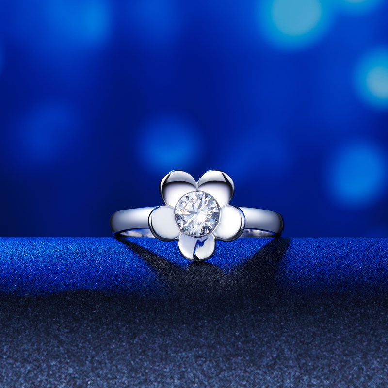 1 CT. Simulated Diamond Flower Butterfly Ring Set in Sterling Silver
