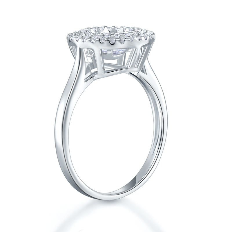 Bague Double Halo avec Pierre Dansante