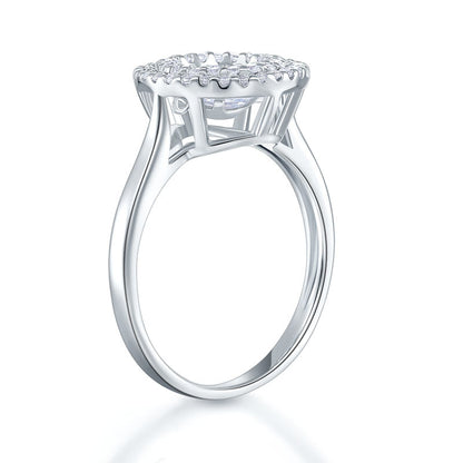 Bague Double Halo avec Pierre Dansante