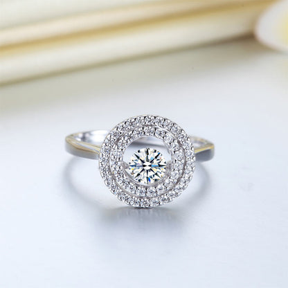 Bague Double Halo avec Pierre Dansante