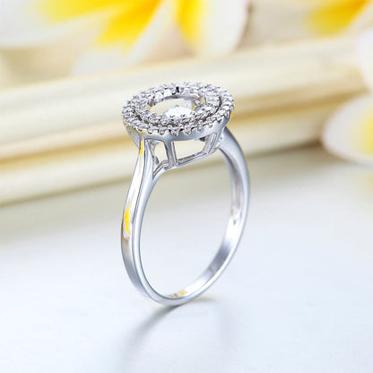 Bague Double Halo avec Pierre Dansante