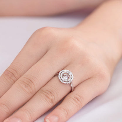 Bague Double Halo avec Pierre Dansante
