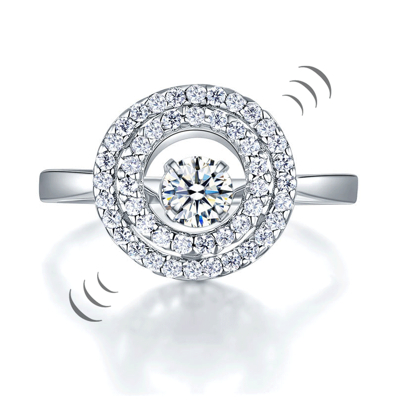 Bague Double Halo avec Pierre Dansante