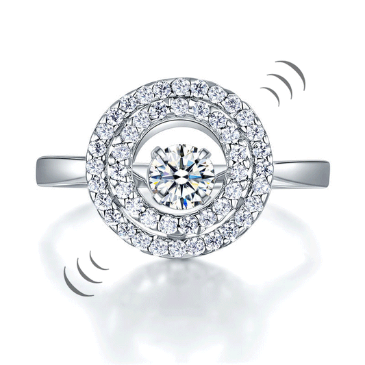 Bague Double Halo avec Pierre Dansante