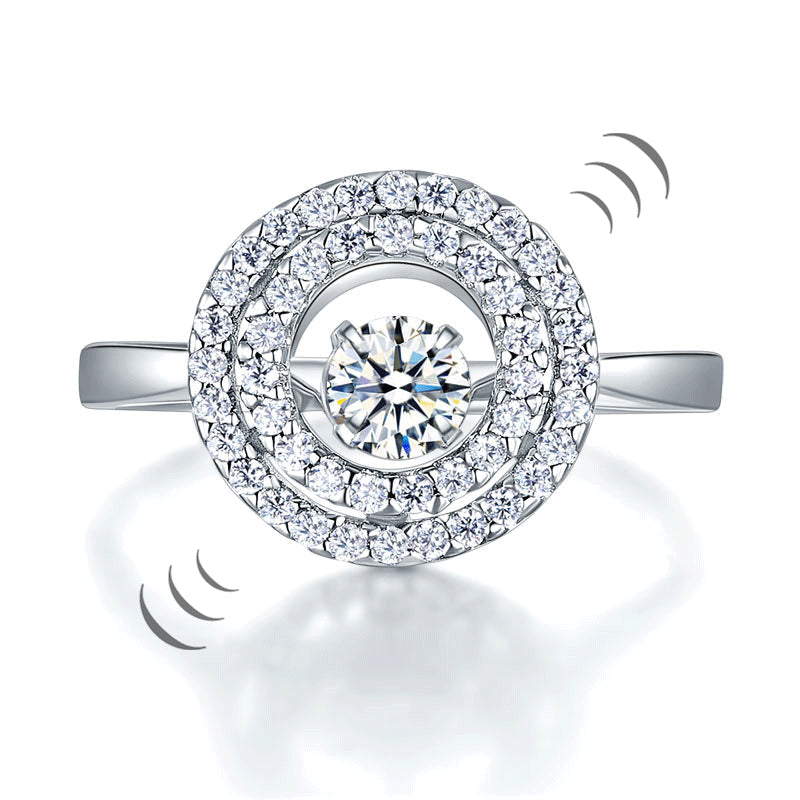 Bague Double Halo avec Pierre Dansante