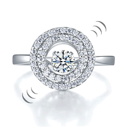 Bague Double Halo avec Pierre Dansante
