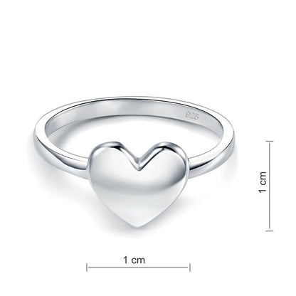 Anillo de corazón en plata de ley