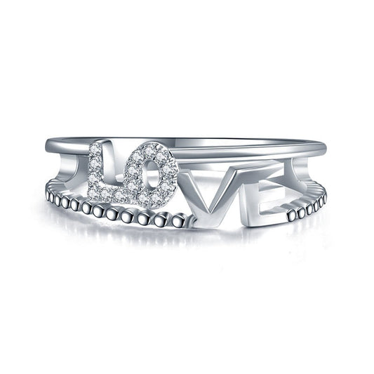 "LOVE" Band Ring in Sterling Silver