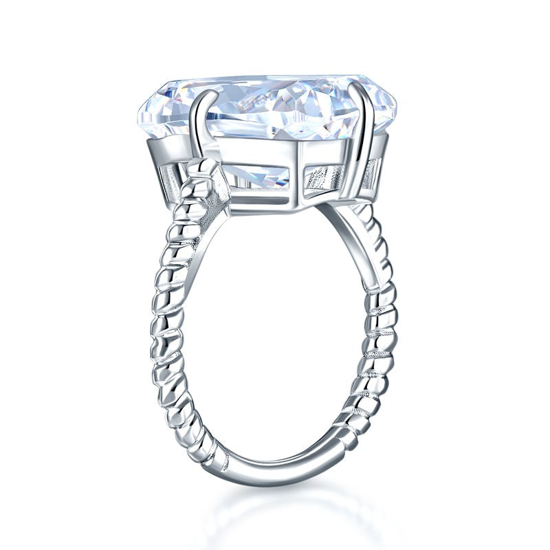 Bague solitaire en argent sterling avec diamant synthétique taille coussin de 8,5 carats