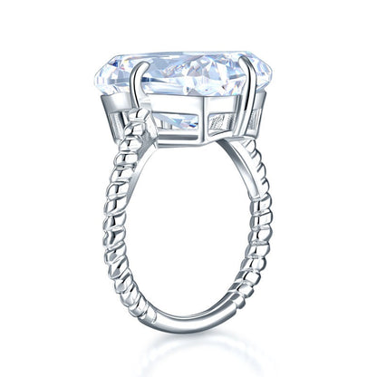 Bague solitaire en argent sterling avec diamant synthétique taille coussin de 8,5 carats