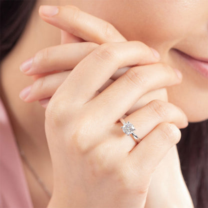 1 CT. Round Moissanite Diamond Solitaire Engagement Ring in Sterling Silver