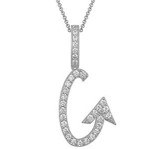 Collier avec pendentif initial en moissanite et argent sterling