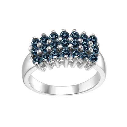 GRACE Multi-Stone Band Ring in Sterling Silver