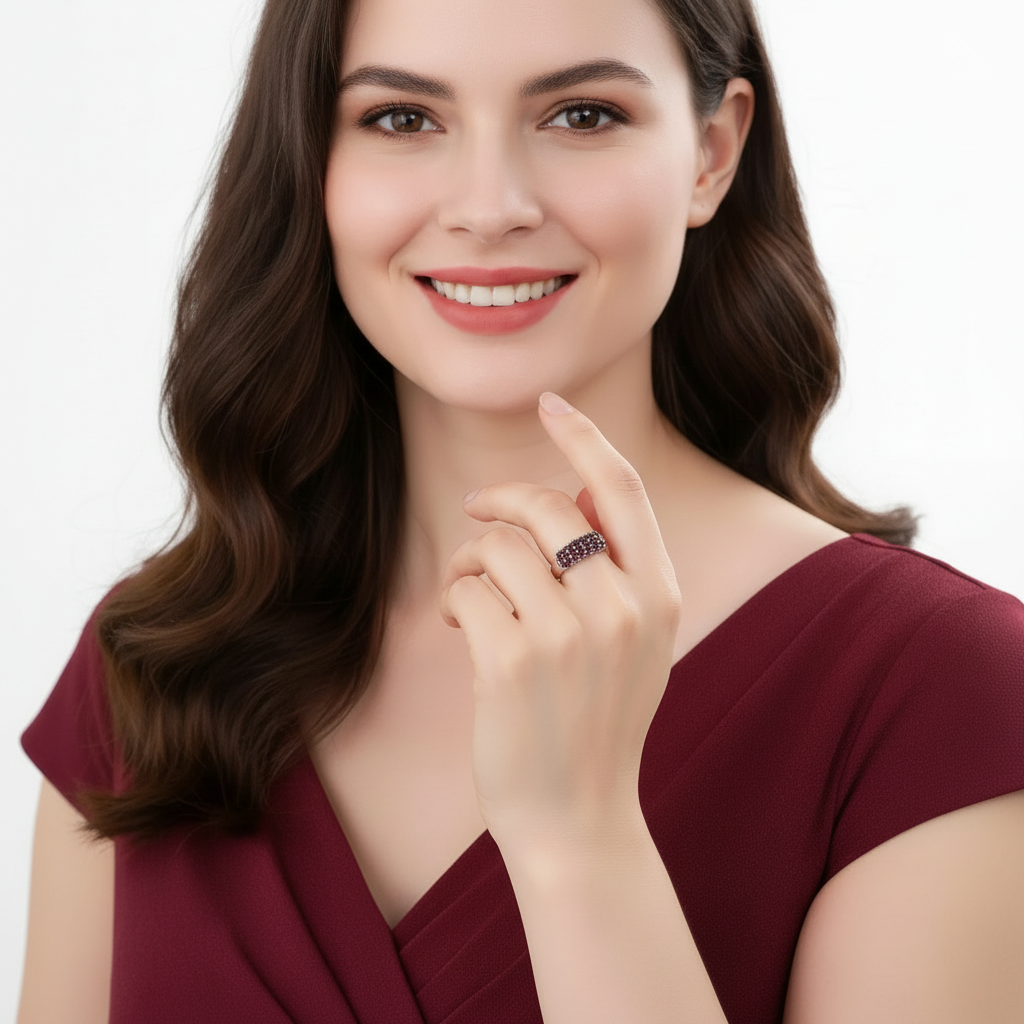 GRACE Multi-Stone Band Ring in Sterling Silver