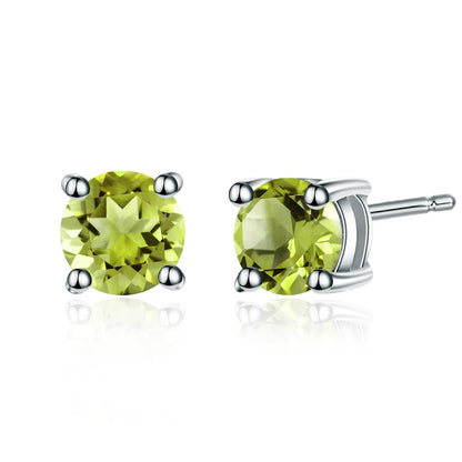 Pendientes GRACE de 1,28 quilates con piedras preciosas redondas en plata de ley