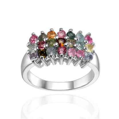 GRACE Multi-Stone Band Ring in Sterling Silver