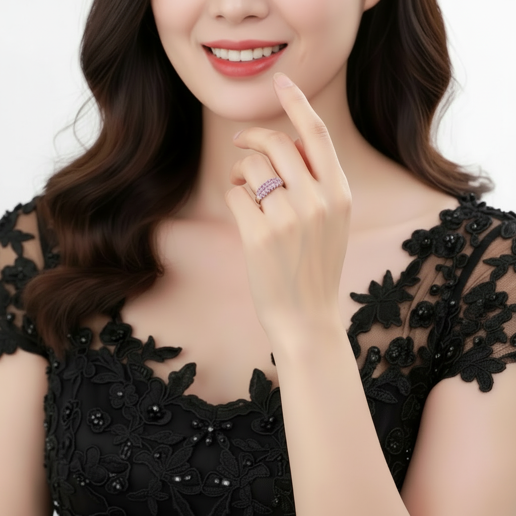 GRACE Multi-Stone Band Ring in Sterling Silver