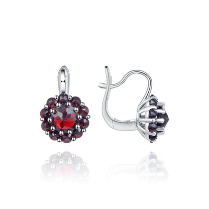 GRACE Gemstone Cluster Earrings Ring Set in Sterling Silver