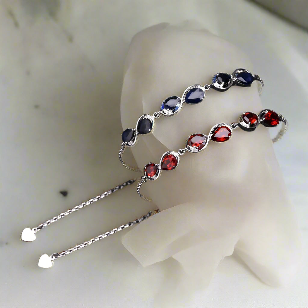 GRACE Pear Cut Twist Style Bracelet in Sterling Silver