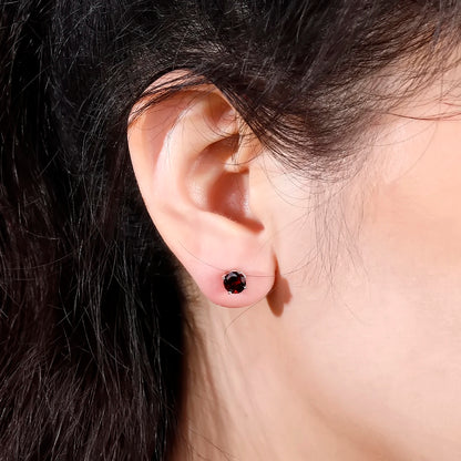 Pendientes GRACE de 1,28 quilates con piedras preciosas redondas en plata de ley