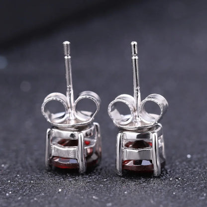 Pendientes GRACE de 1,28 quilates con piedras preciosas redondas en plata de ley