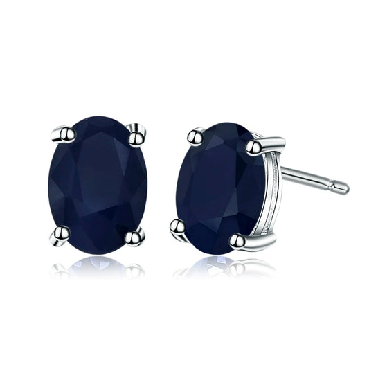 GRACE 1.2 CT. Oval Sapphire Stud Earrings in Sterling Silver