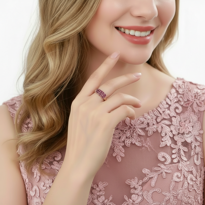 GRACE Multi-Stone Band Ring in Sterling Silver