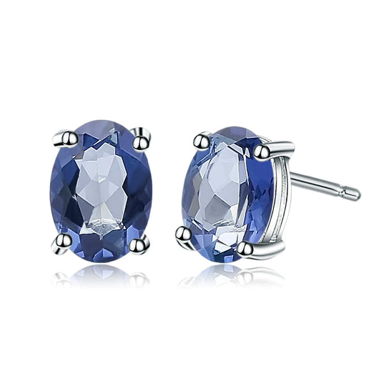GRACE 1.2 CT. Oval Mystic Quartz Stud Earrings in Sterling Silver