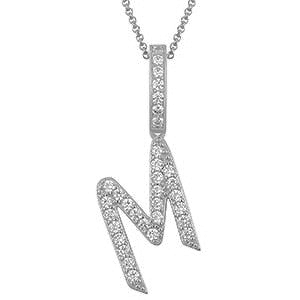 Collier avec pendentif initial en moissanite et argent sterling