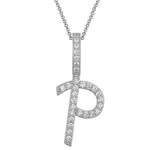 Collier avec pendentif initial en moissanite et argent sterling