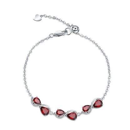 GRACE Pear Cut Twist Style Bracelet in Sterling Silver