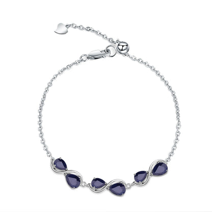 GRACE Pear Cut Twist Style Bracelet in Sterling Silver