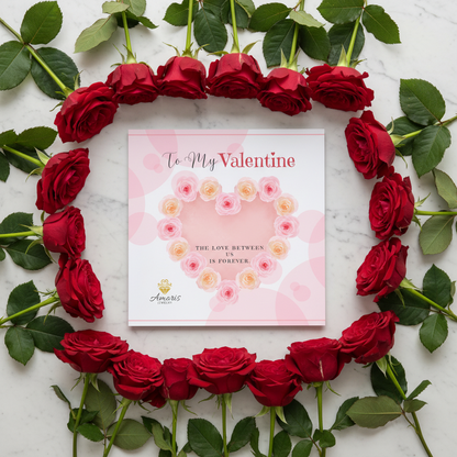 Valentine Heart Necklace with Red Heart Rose Box