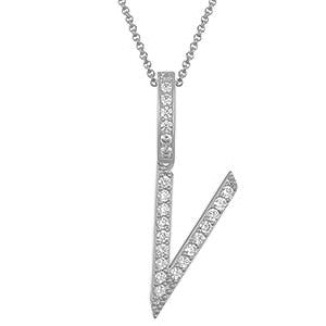 Collier avec pendentif initial en moissanite et argent sterling
