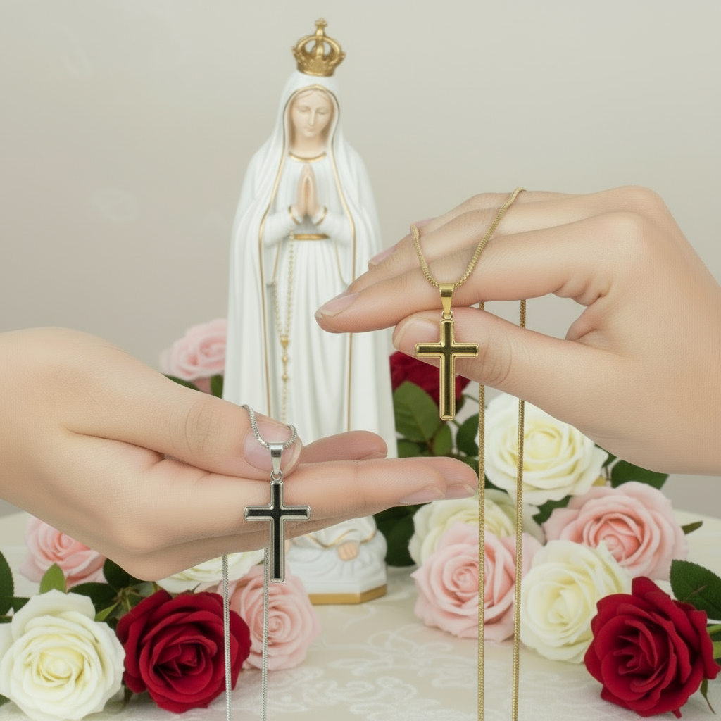 Blessings First Holy Communion Personalized Cross Necklace