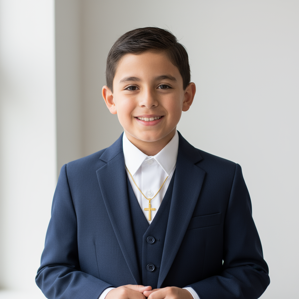 Blessings First Holy Communion Personalized Cross Necklace