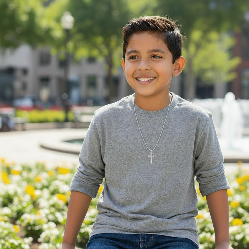 Blessings First Holy Communion Personalized Cross Necklace