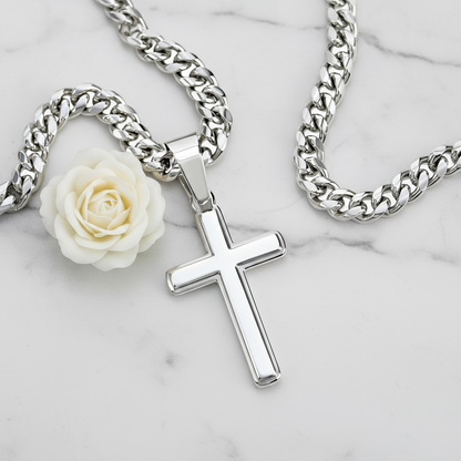 Friend Blessings On Your Confirmation Personalized Cross Necklace with Saint Ambrose Quote