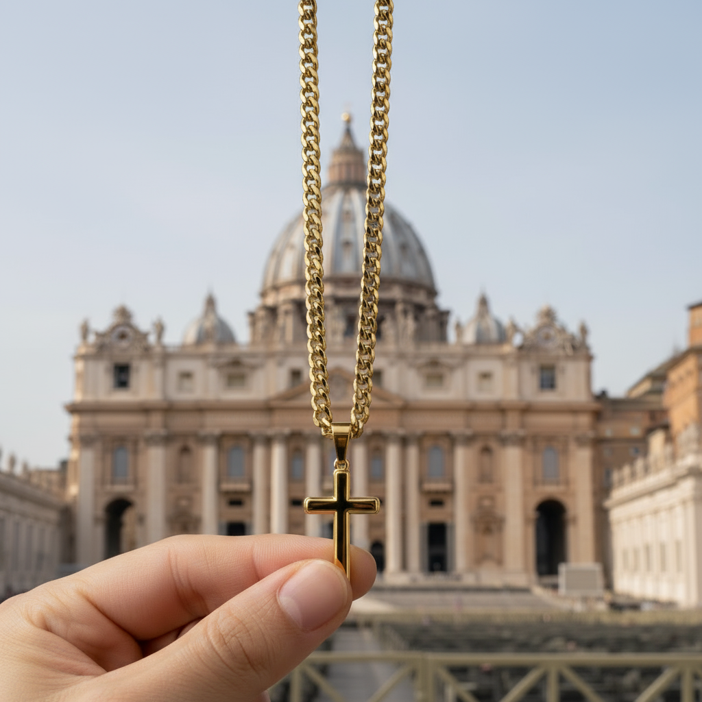 Friend Blessings On Your Confirmation Personalized Cross Necklace with Saint Ambrose Quote