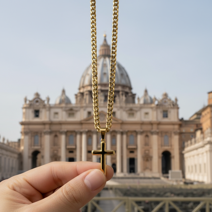 Friend Blessings On Your Confirmation Personalized Cross Necklace with Saint Ambrose Quote